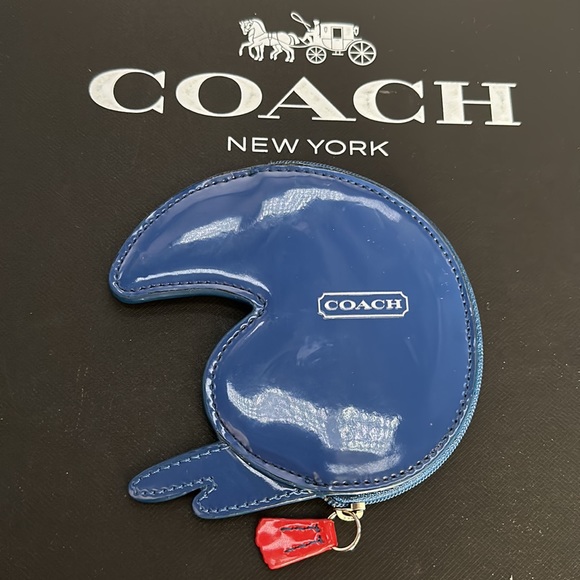 Coach Coin Purse Toucan Red Blue Green White Patent Leather Bird Wallet Card - Picture 4 of 7